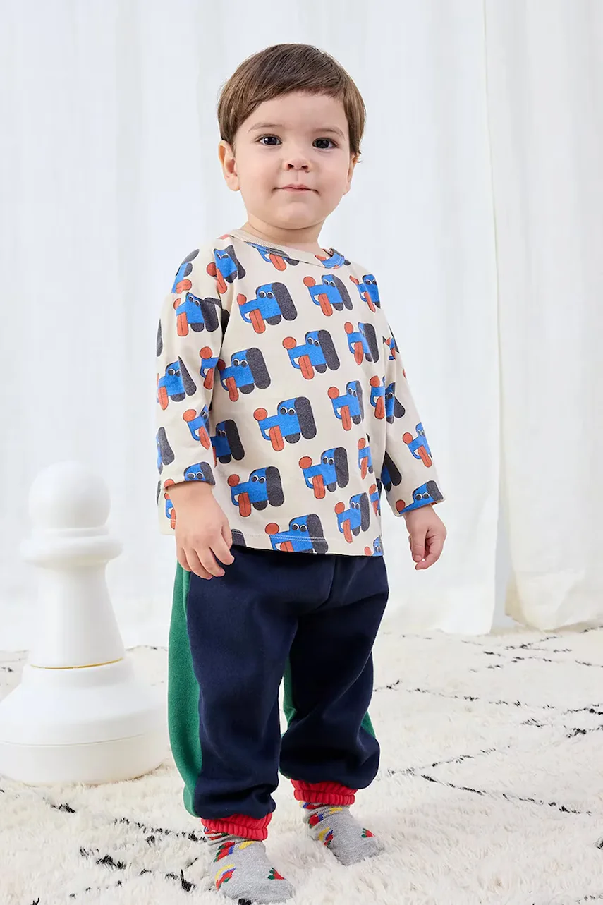 Bobo Choses Бебешка памучна блуза с дълъг ръкав Doggy Mate