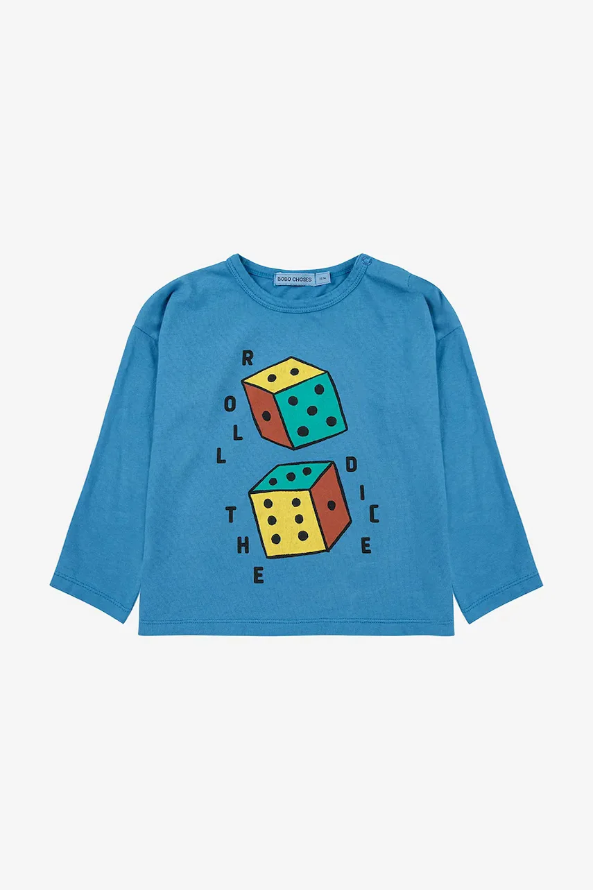 Bobo Choses Бебешка памучна блуза с дълъг ръкав Roll The Dice