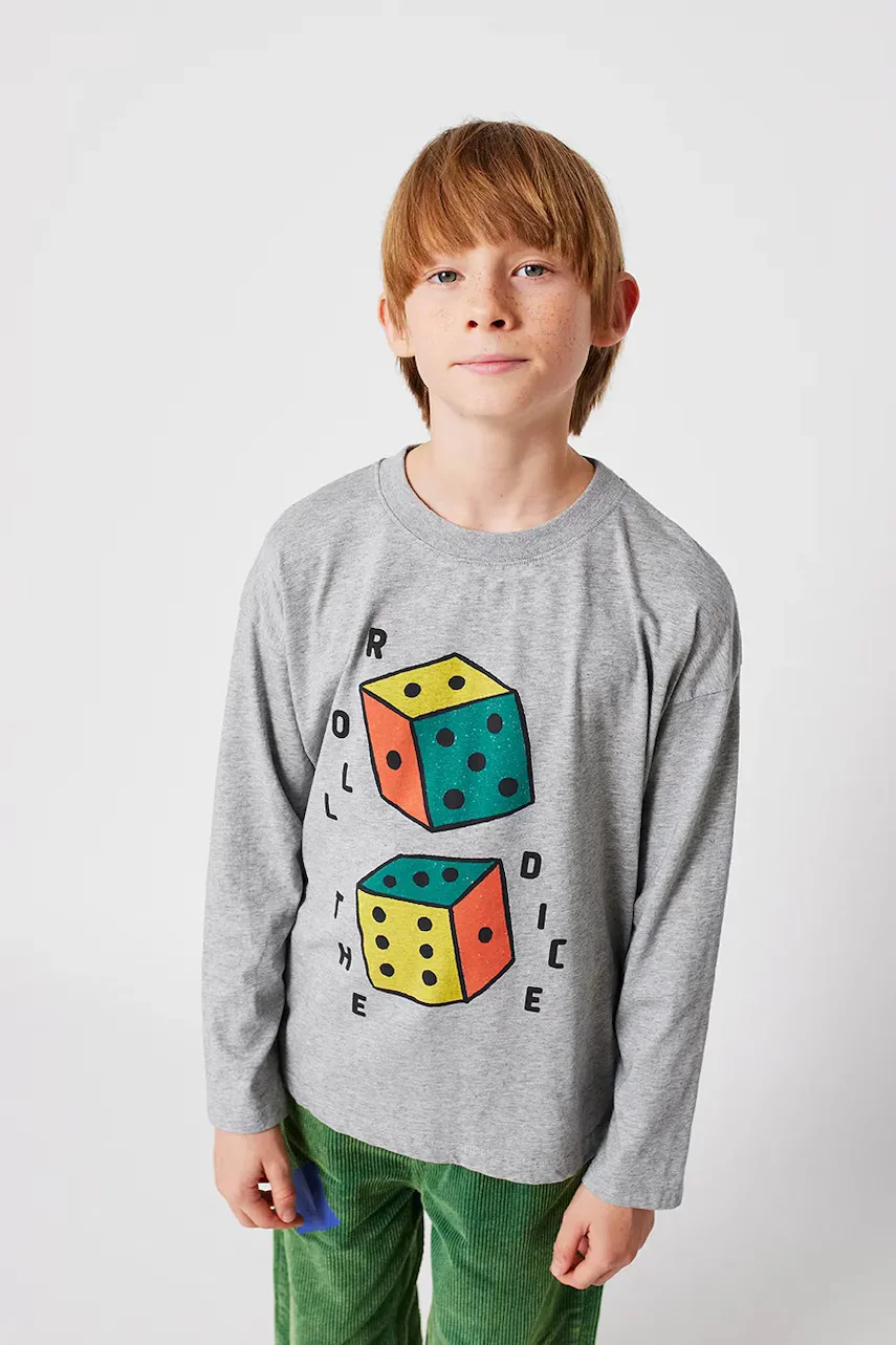 Bobo Choses Бебешка памучна блуза с дълъг ръкав Roll the Dice