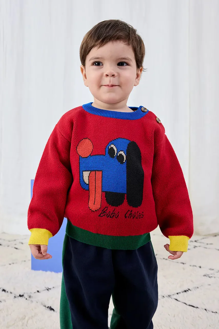 Bobo Choses Бебешки памучен пуловер Doggy Mate