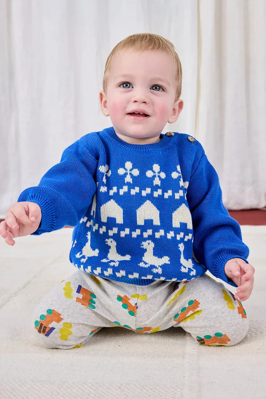 Bobo Choses Бебешки памучен пуловер Farm jaquard