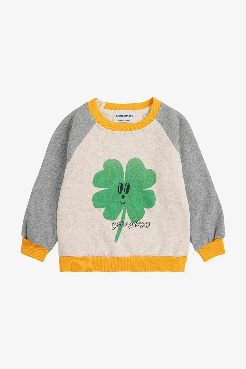 Bobo Choses Бебешки памучен суичър Lucky Clover