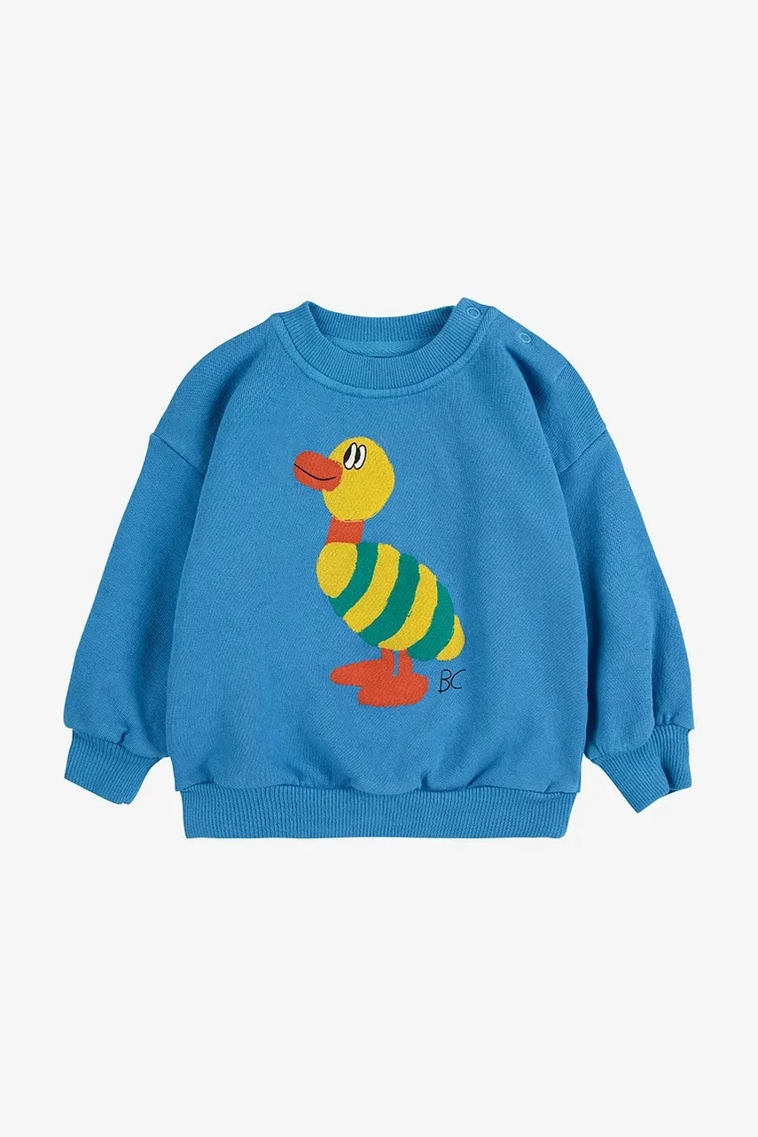 Bobo Choses Бебешки памучен суичър Striped Duck