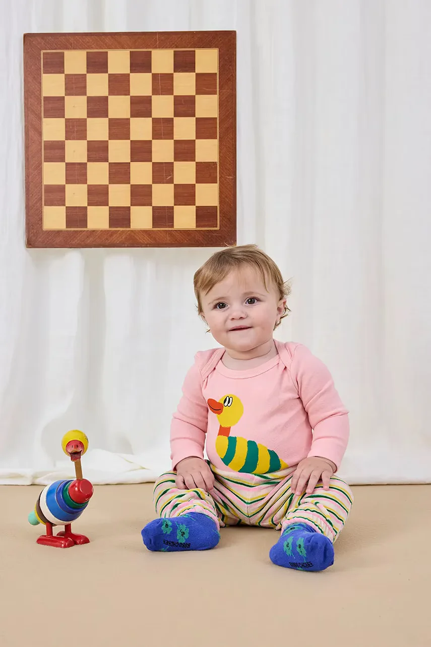 Bobo Choses Бебешко боди Stripped Duck