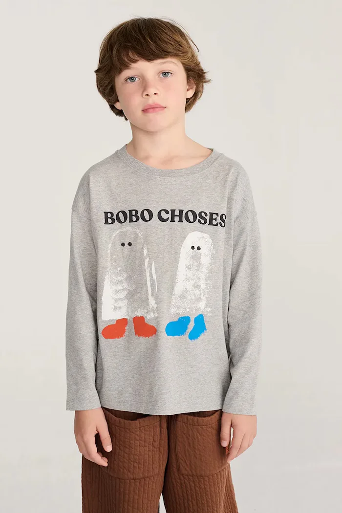 Bobo Choses блуза с дълги ръкави за деца от памук Booty Ghosts сива B226AC010