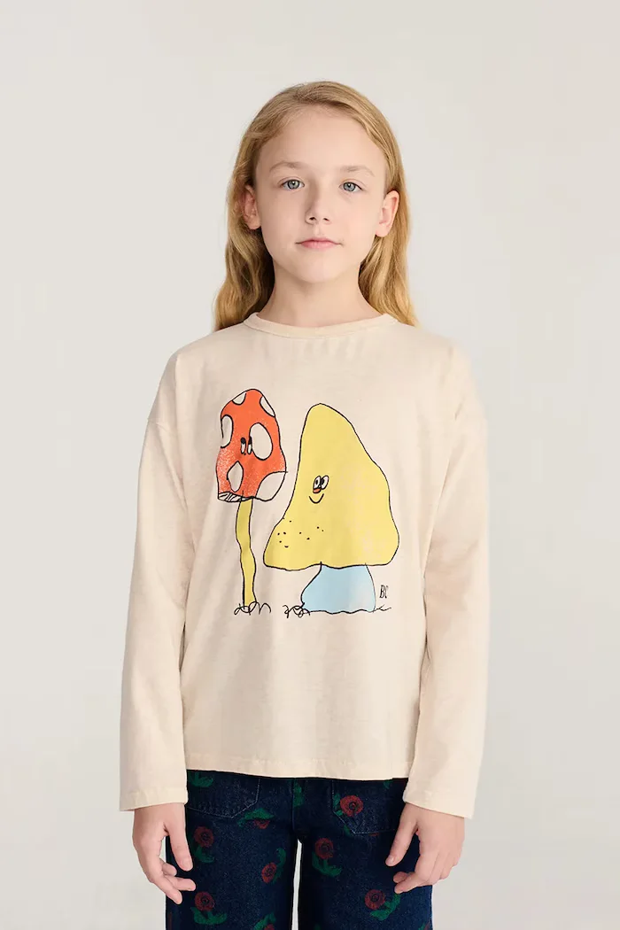 Bobo Choses блуза с дълги ръкави за деца от памук Mush Monster бежова B226AC012