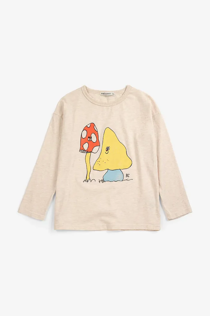 Bobo Choses блуза с дълги ръкави за деца от памук Mush Monster бежова B226AC012