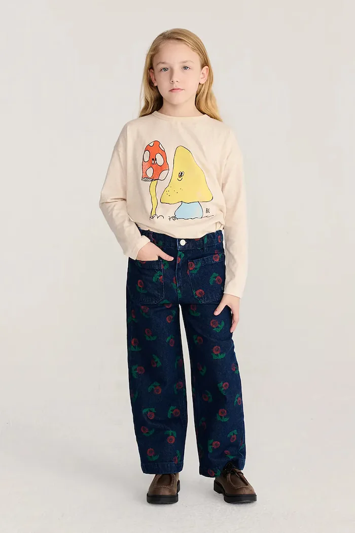 Bobo Choses блуза с дълги ръкави за деца от памук Mush Monster бежова B226AC012