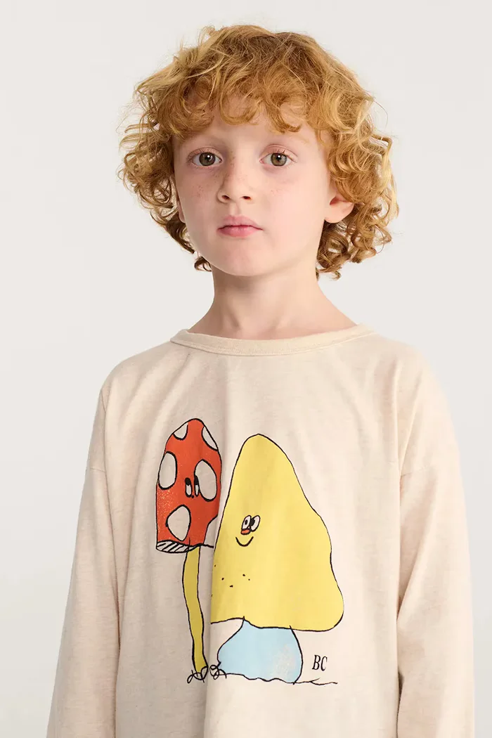Bobo Choses блуза с дълги ръкави за деца от памук Mush Monster бежова B226AC012