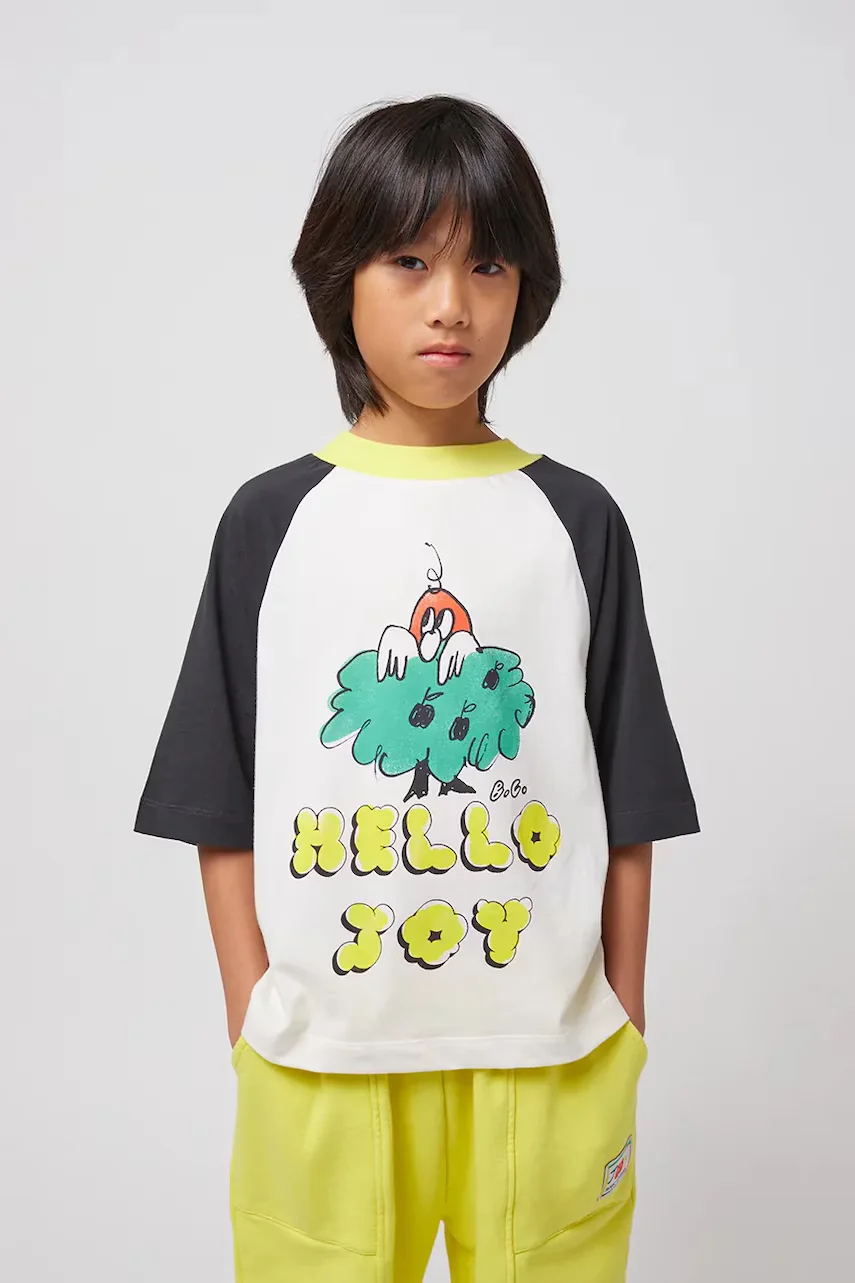Bobo Choses Детска памучна тениска Hello Joy