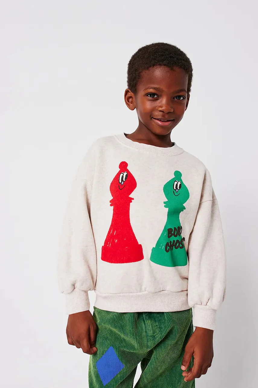Bobo Choses Детски памучен суичър Checkmate