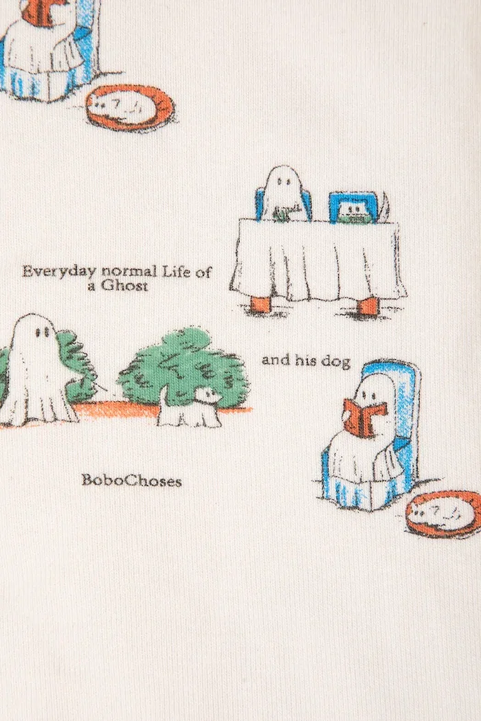 Bobo Choses клин за бебе от памук с еластан Everyday Ghosts бежов със стандартна талия B226AB064