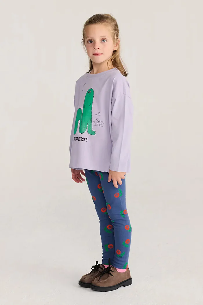 Bobo Choses клин за деца от памук с еластан Stamp Bloom тъмносин със стандартна талия B226AC052