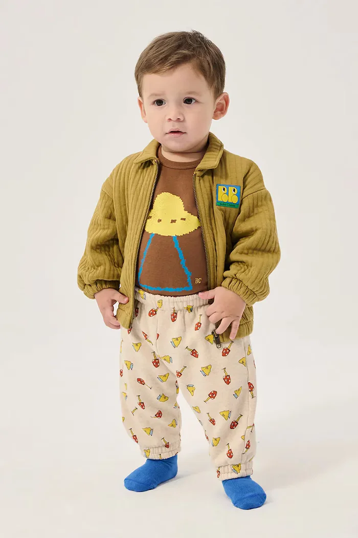 Bobo Choses спортен панталон дамски Mush Monster бежов със стандартна талия B226AB117