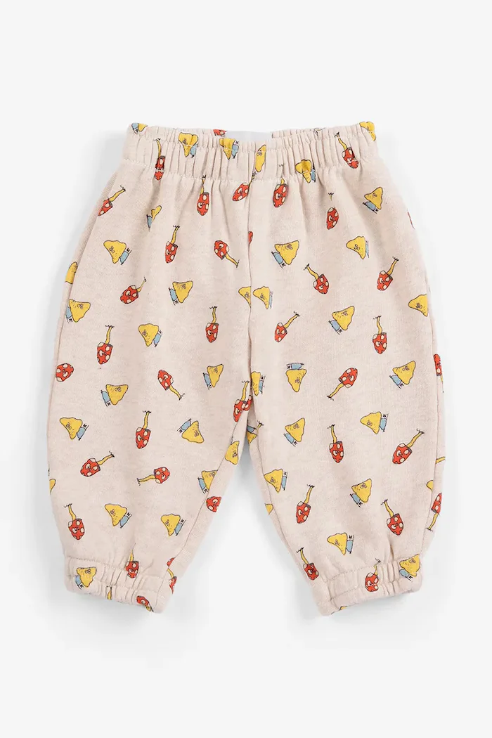 Bobo Choses спортен панталон дамски Mush Monster бежов със стандартна талия B226AB117