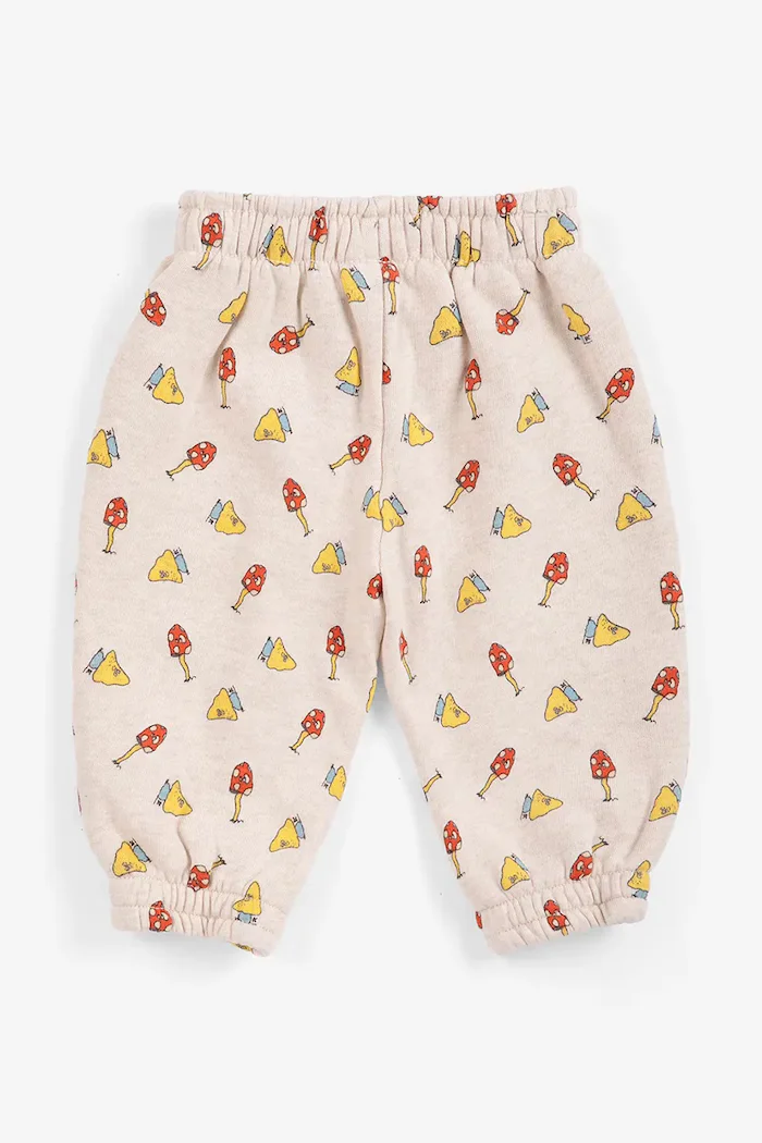 Bobo Choses спортен панталон дамски Mush Monster бежов със стандартна талия B226AB117