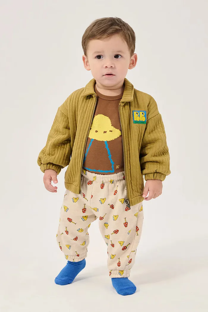 Bobo Choses спортен панталон дамски Mush Monster бежов със стандартна талия B226AB117