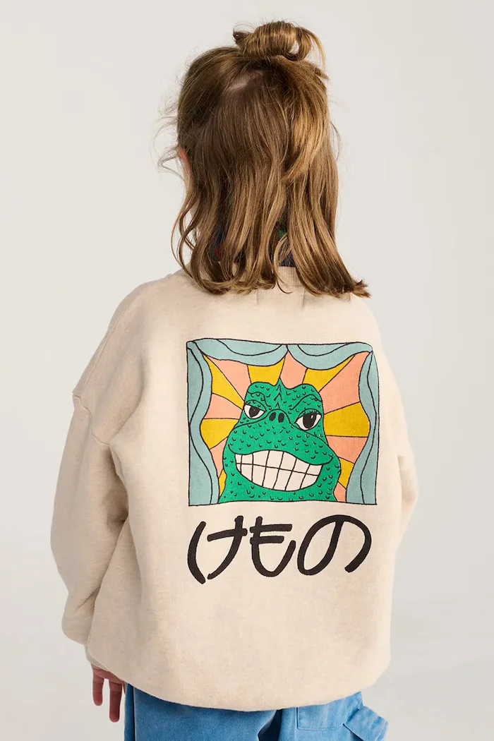 Bobo Choses суичър за деца от памук Beast бежов B226AC035