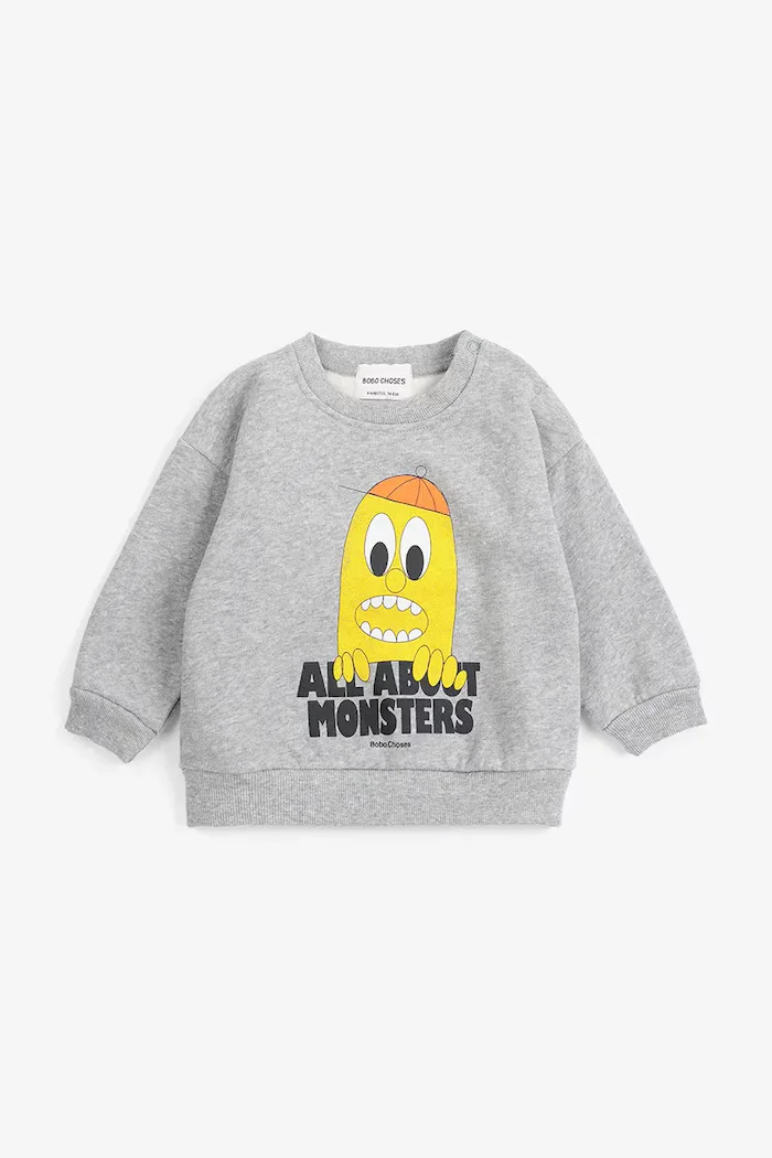 Bobo Choses суичър за деца от памук Bigtooth Lemon сив B226AB055