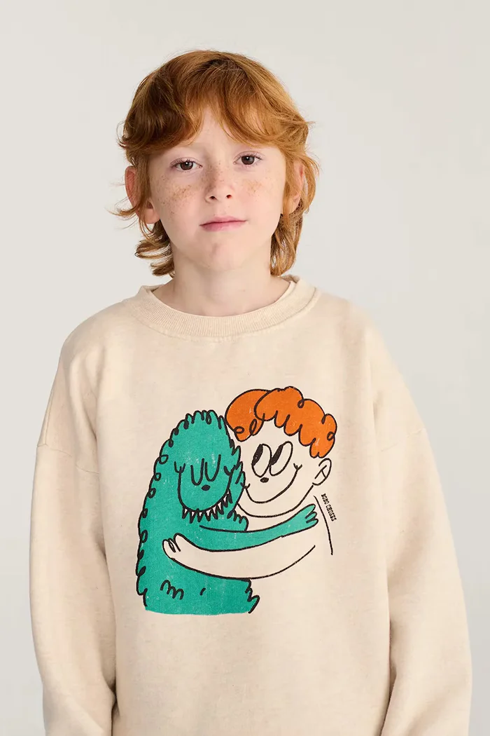 Bobo Choses суичър за деца от памук Hug Hairy Monster бежов B226AC028