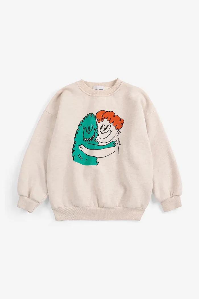Bobo Choses суичър за деца от памук Hug Hairy Monster бежов B226AC028