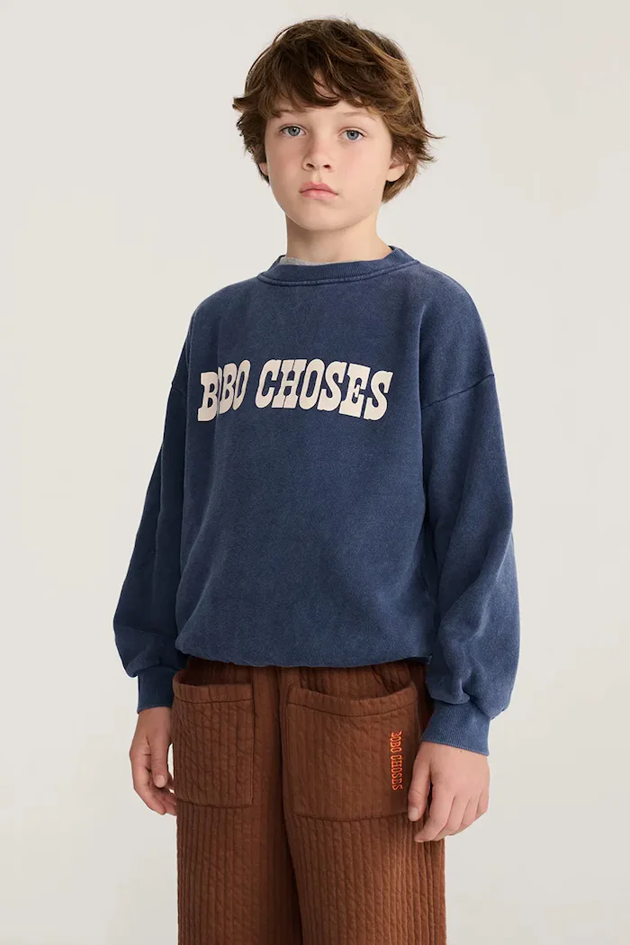 Bobo Choses суичър за деца от памук тъмносин B226AC033