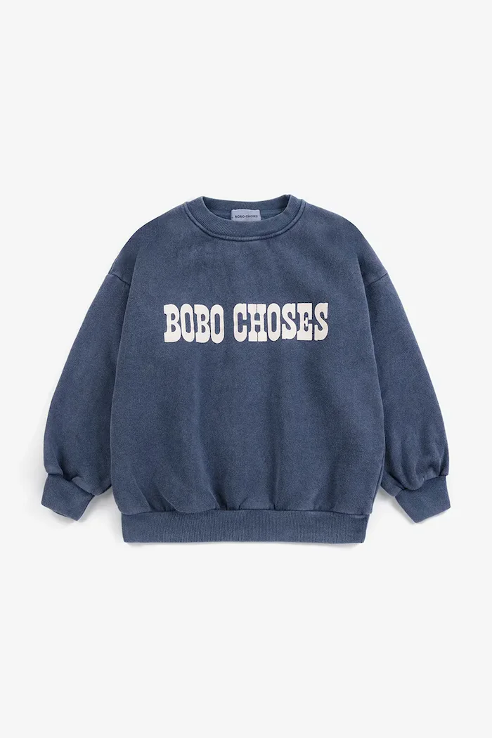 Bobo Choses суичър за деца от памук тъмносин B226AC033