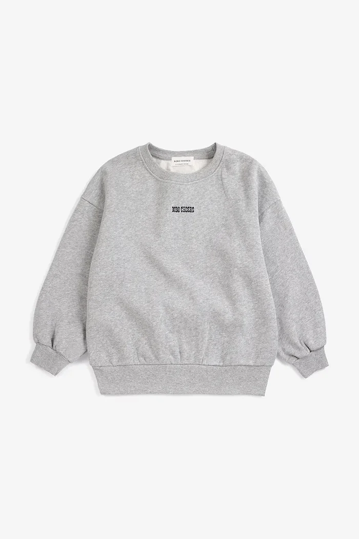 Bobo Choses уголемен суичър за деца от памук Mush Monster сив B226AC036