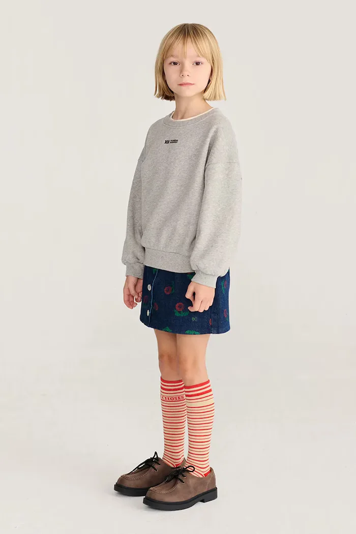 Bobo Choses уголемен суичър за деца от памук Mush Monster сив B226AC036