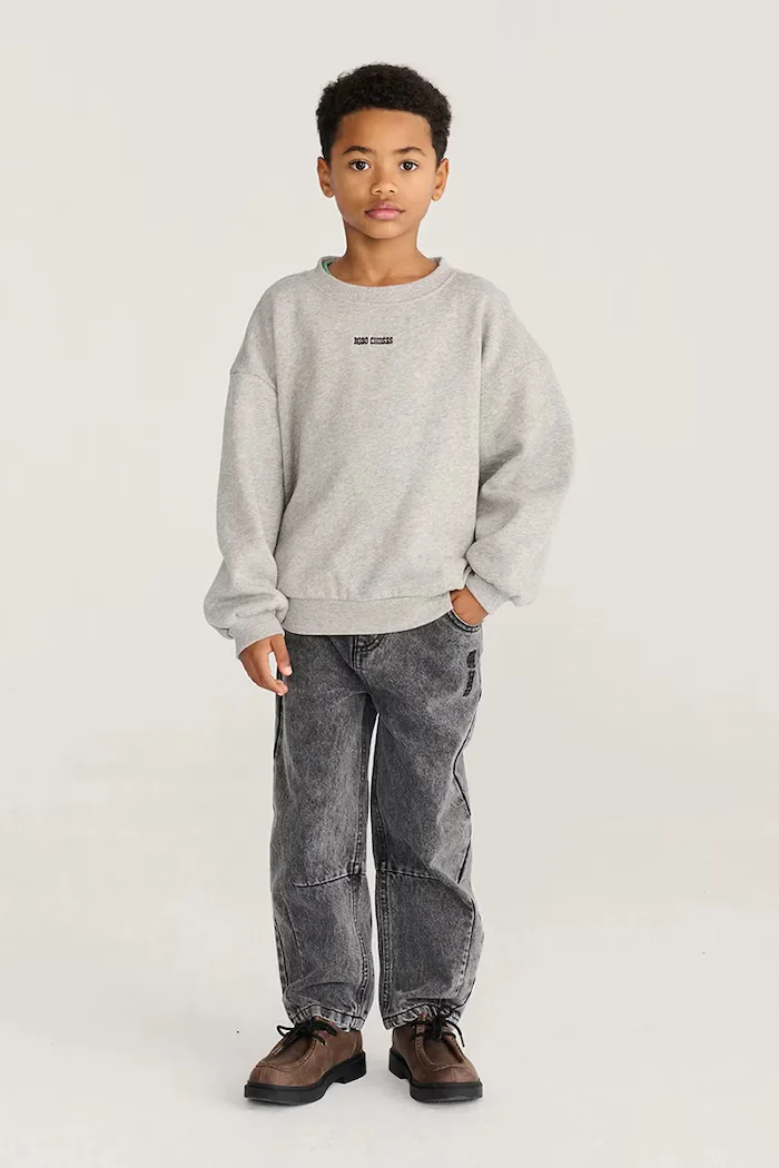 Bobo Choses уголемен суичър за деца от памук Mush Monster сив B226AC036