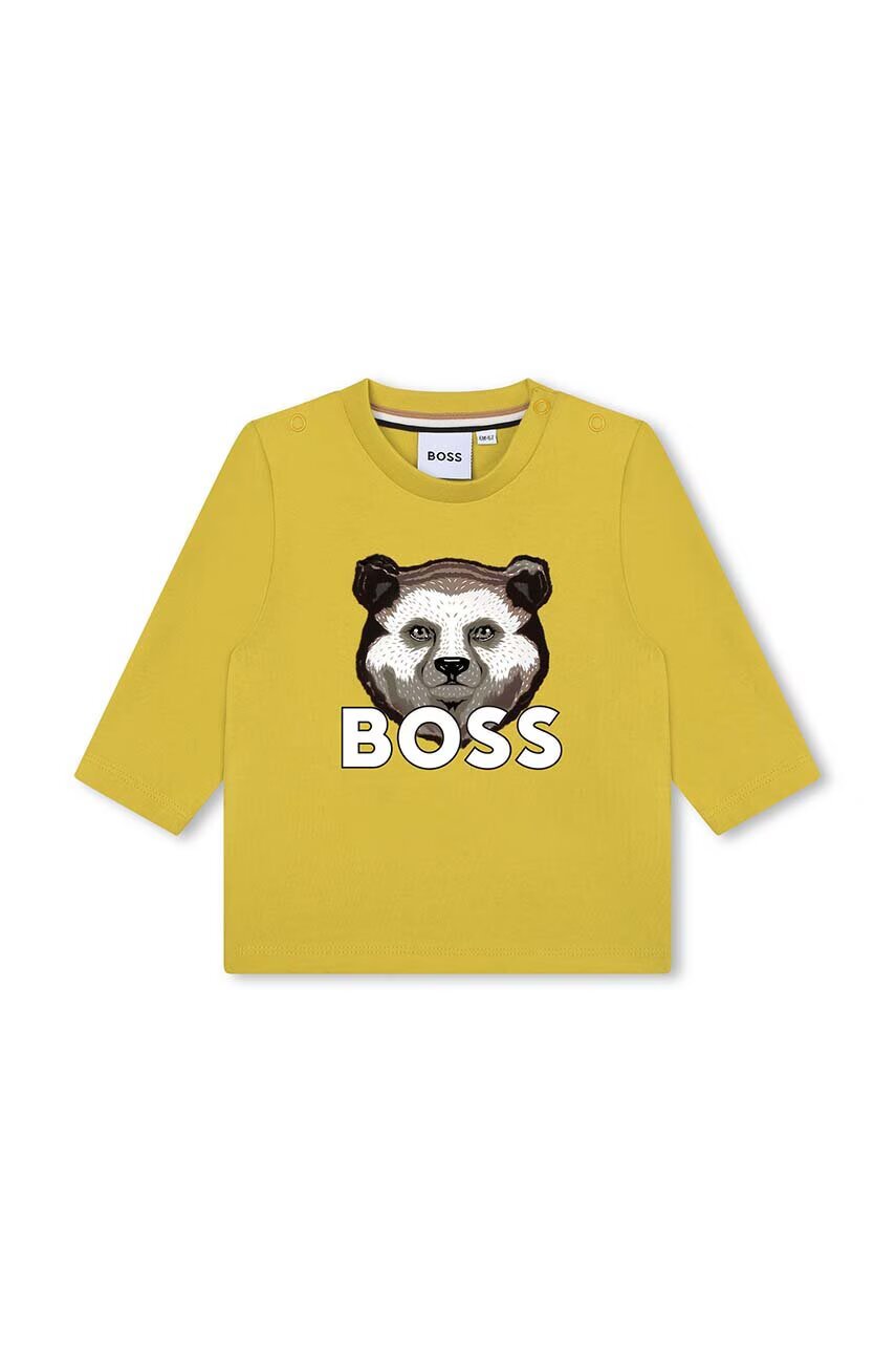 BOSS Бебешка памучна блуза с дълъг ръкав