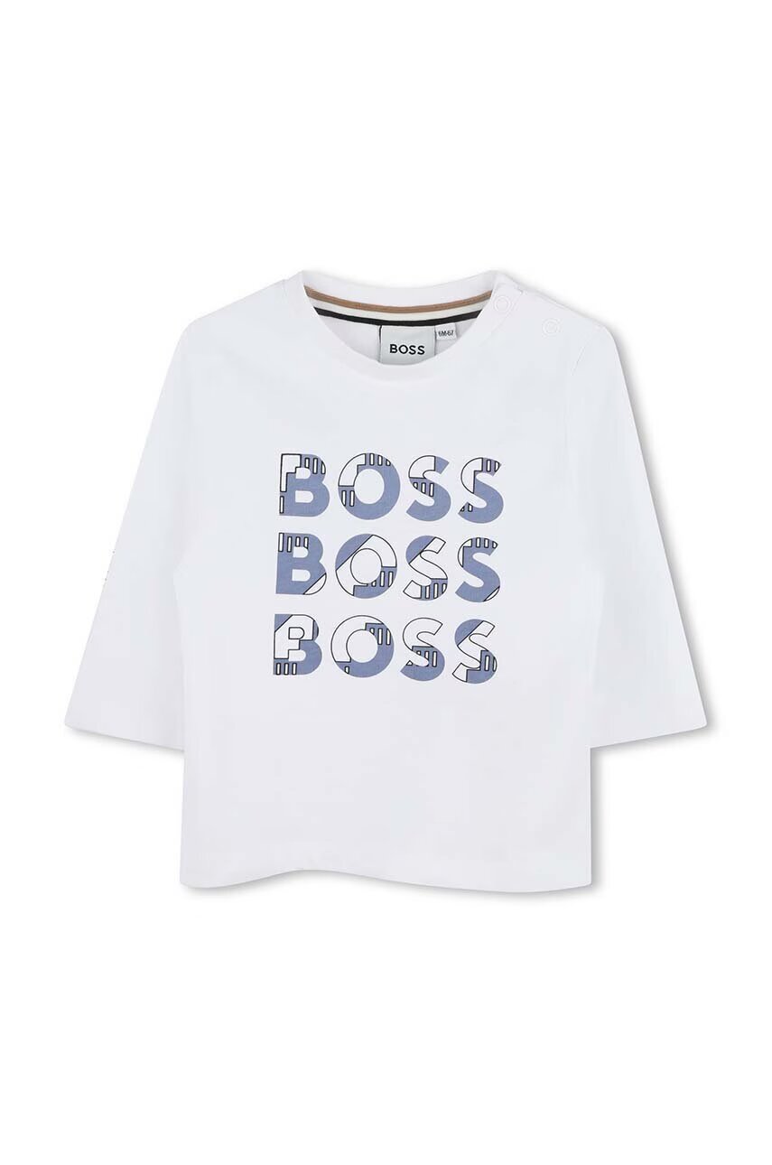 BOSS Бебешка памучна блуза с дълъг ръкав