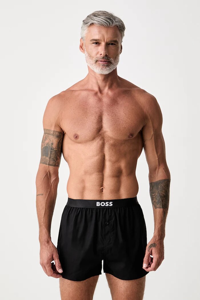 BOSS боксерки мъжки от памук 2P Boxer Shorts EW 2 броя зелени 50535781