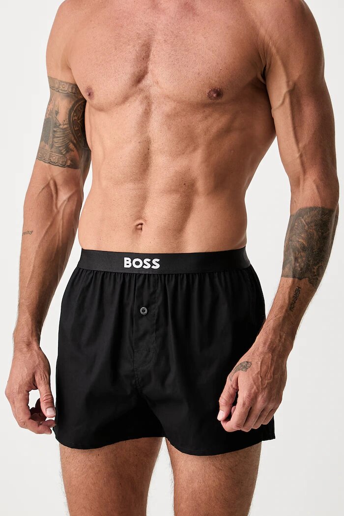 BOSS боксерки мъжки от памук 2P Boxer Shorts EW 2 броя зелени 50535781