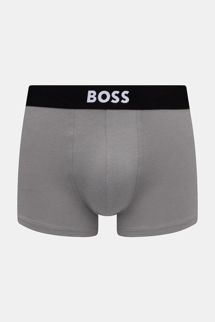 BOSS боксерки мъжки от памук с еластан Trunk 3P ONE 3 броя сиви 50544263