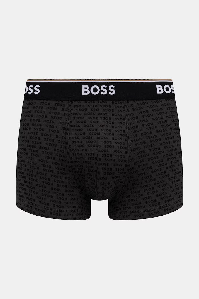 BOSS боксерки мъжки от памук с еластан Trunk 3P Power Desig 3 броя сиви 50554443