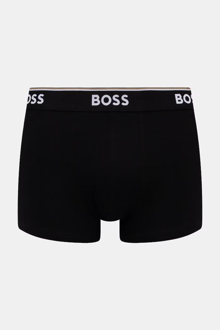 BOSS боксерки мъжки от памук с еластан Trunk 3P Power Desig 3 броя сиви 50554443