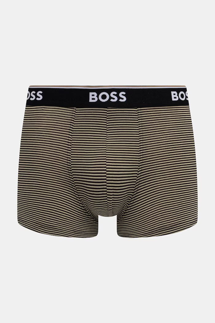 BOSS боксерки мъжки от памук с еластан Trunk 3P Power Desig 3 броя зелени 50554443