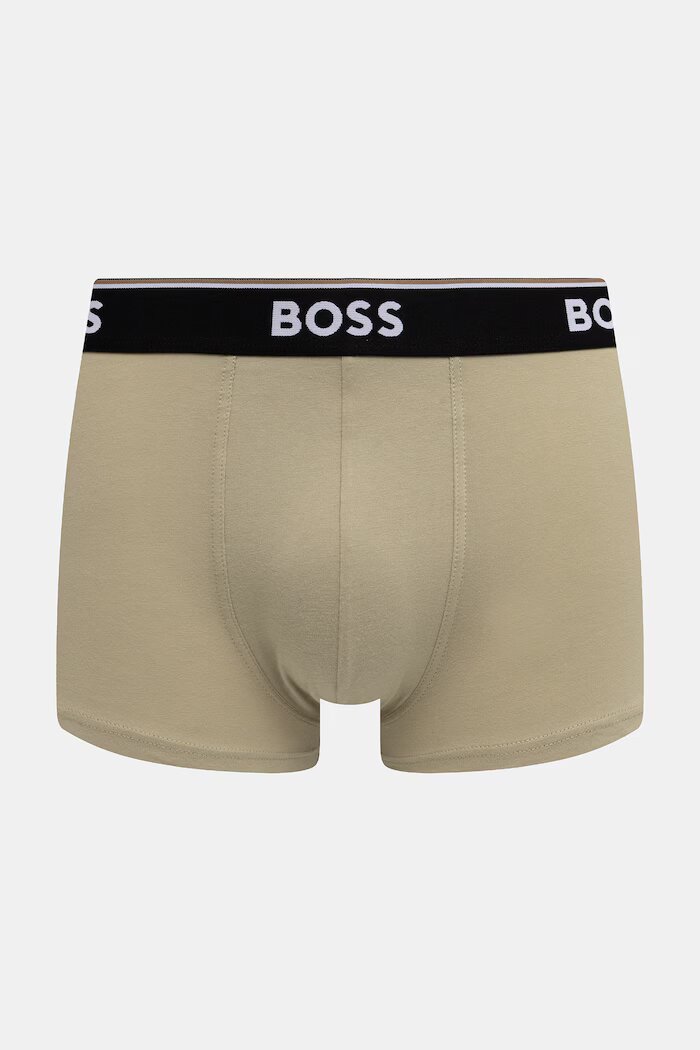 BOSS боксерки мъжки от памук с еластан Trunk 3P Power Desig 3 броя зелени 50554443
