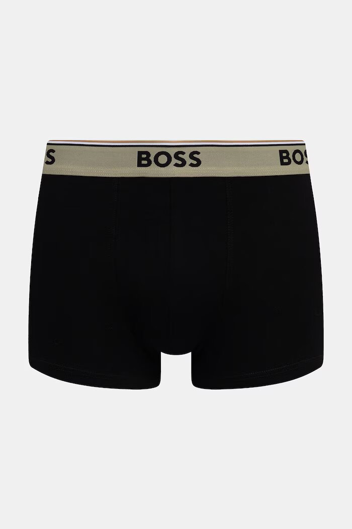 BOSS боксерки мъжки от памук с еластан Trunk 3P Power Desig 3 броя зелени 50554443