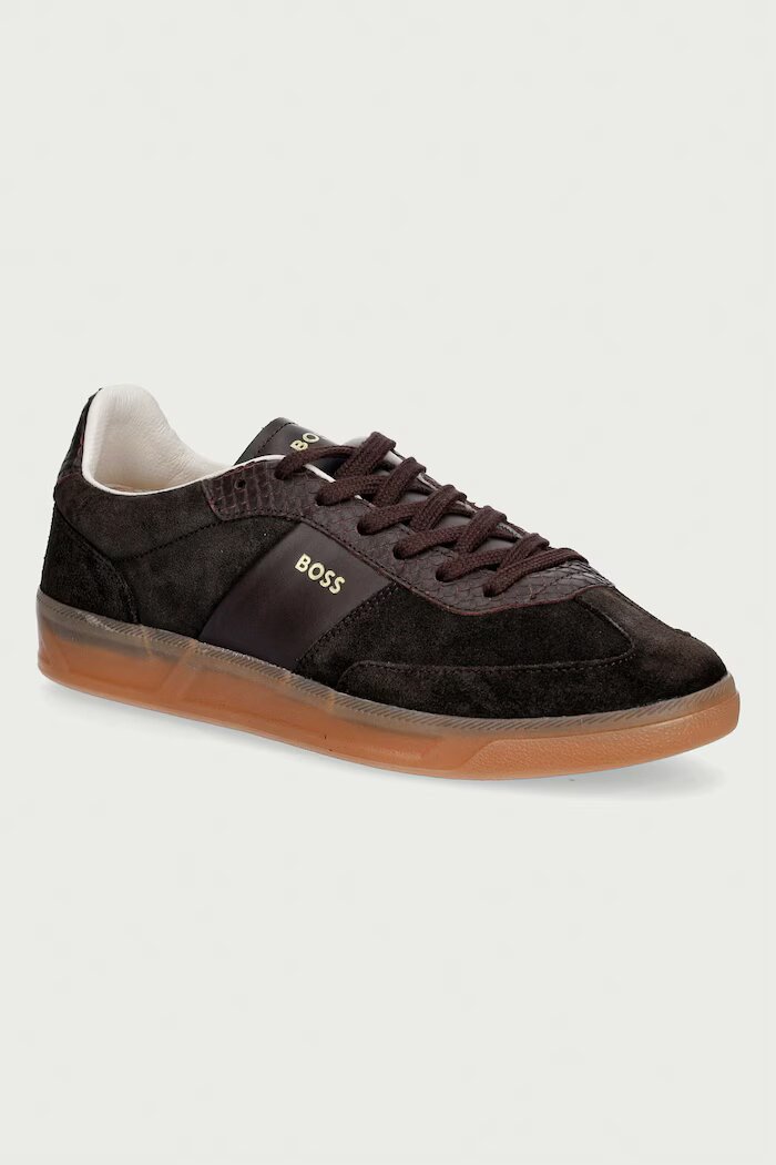 BOSS Brenta маратонки дамски от кожа кафяви 50573842.207