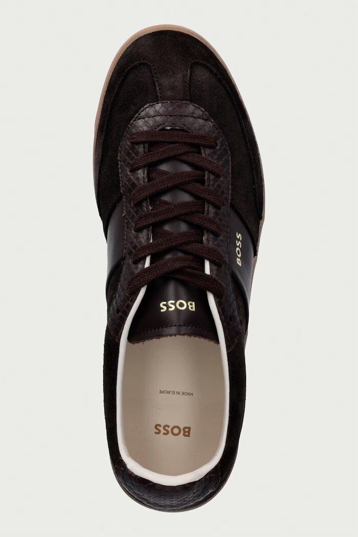 BOSS Brenta маратонки дамски от кожа кафяви 50573842.207