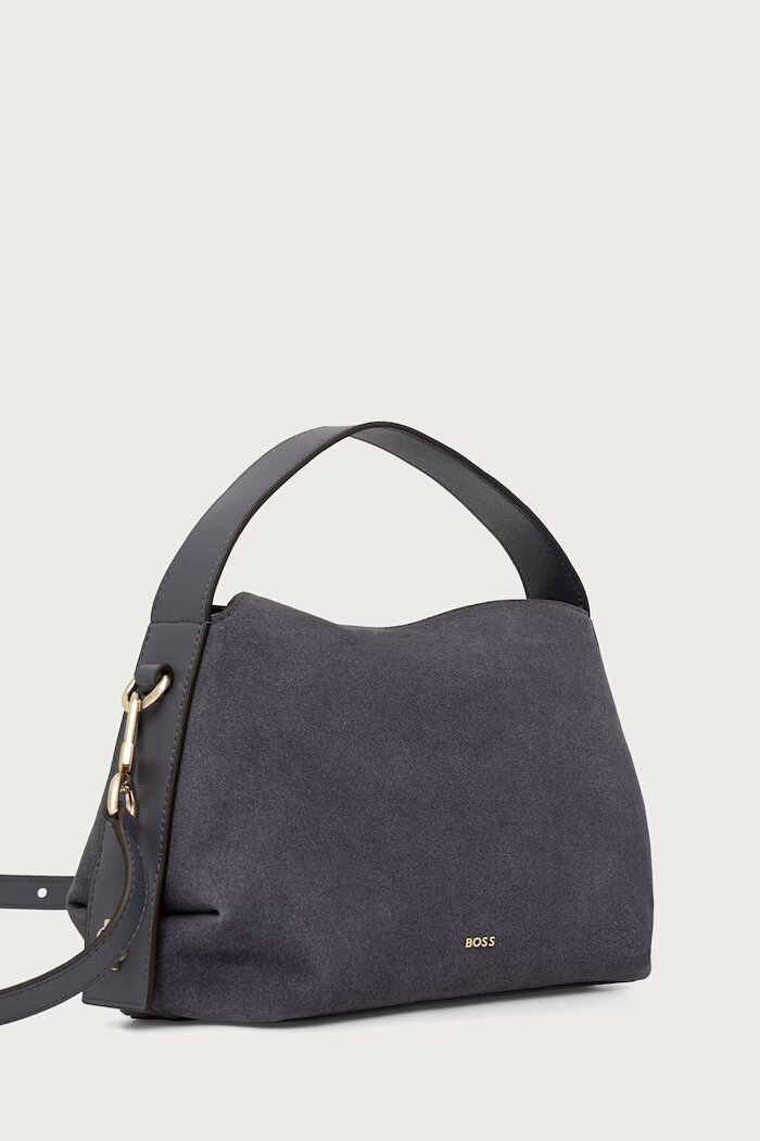BOSS чанта crossbody дамска Caylie Crossbody S сива 50573236
