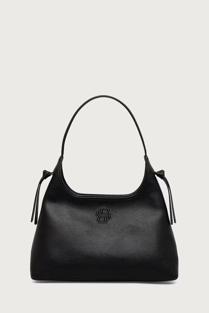 BOSS чанта тип хобо дамска от имитация на кожа Anett Zip Hobo черна 50573208