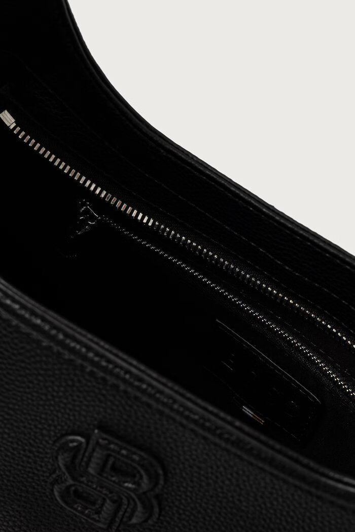 BOSS чанта тип хобо дамска от имитация на кожа Anett Zip Hobo черна 50573208