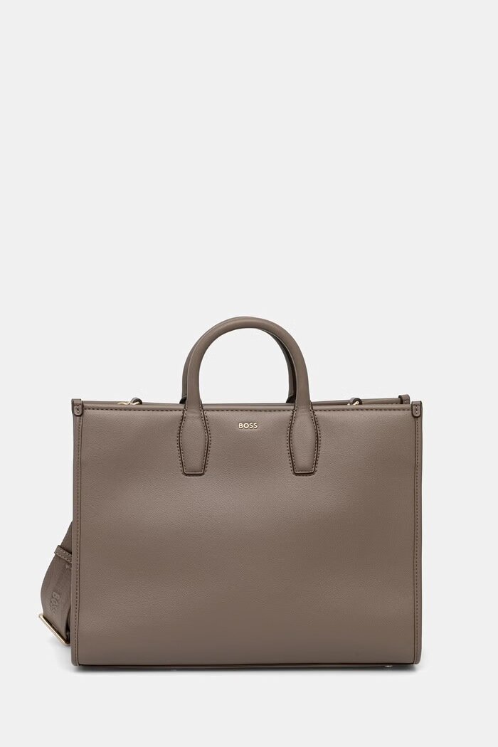 BOSS чанта tote дамска от имитация на кожа Sandy MED Tote кафява 50547947