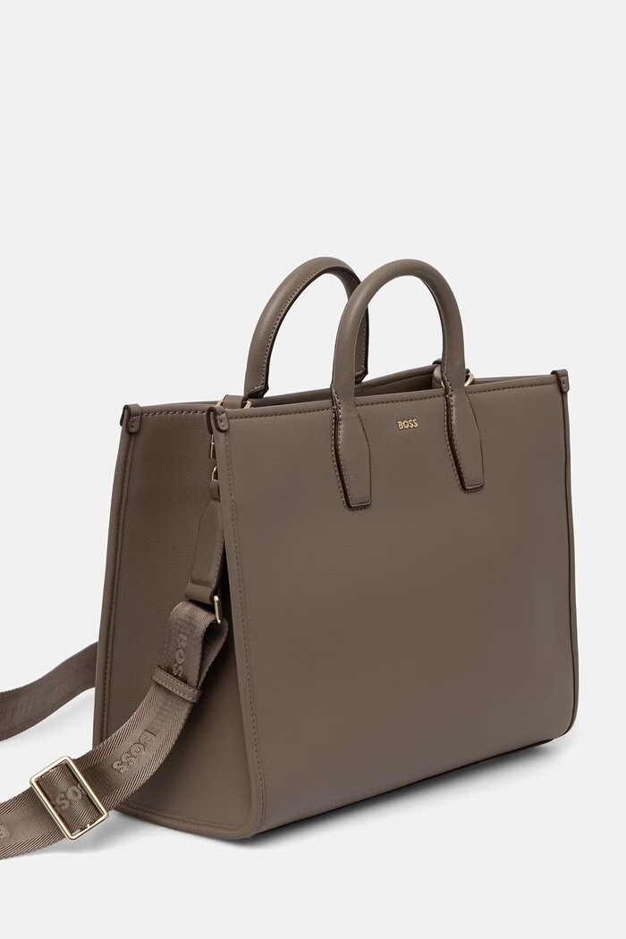BOSS чанта tote дамска от имитация на кожа Sandy MED Tote кафява 50547947