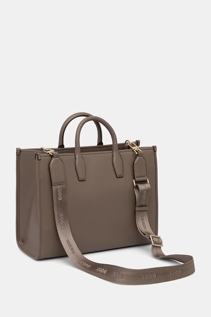BOSS чанта tote дамска от имитация на кожа Sandy MED Tote кафява 50547947