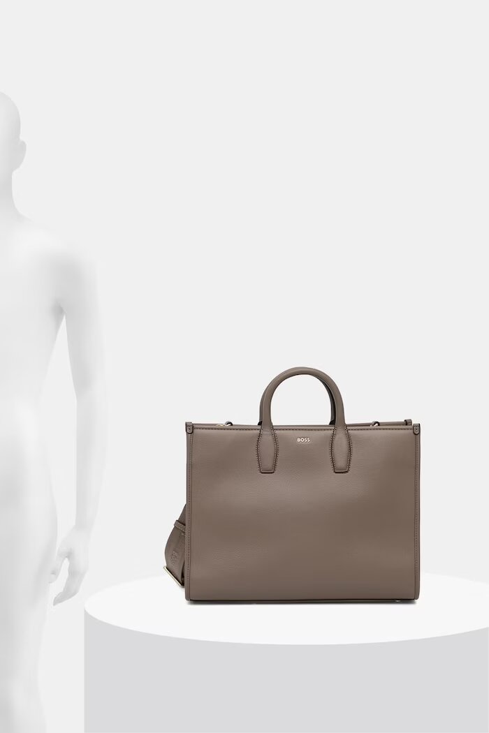 BOSS чанта tote дамска от имитация на кожа Sandy MED Tote кафява 50547947