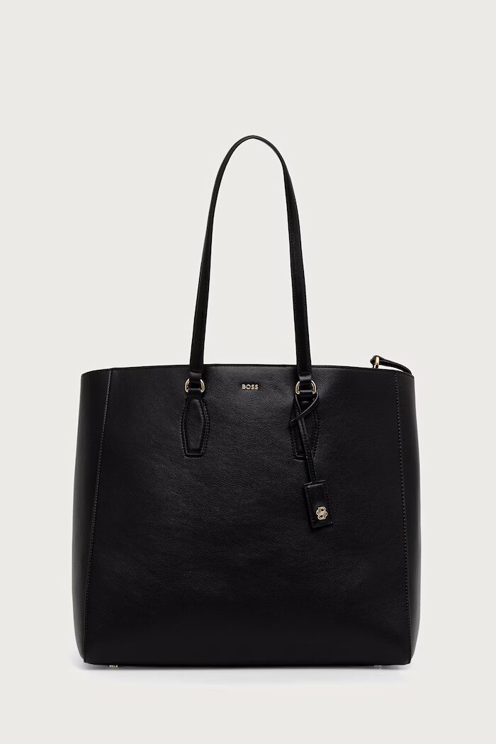 BOSS чанта tote дамска от имитация на кожа Sandy New Tote 10283663 черна 50573533